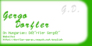 gergo dorfler business card